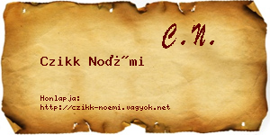 Czikk Noémi névjegykártya